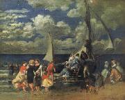 Pierre Renoir Return of a Boating Party painting